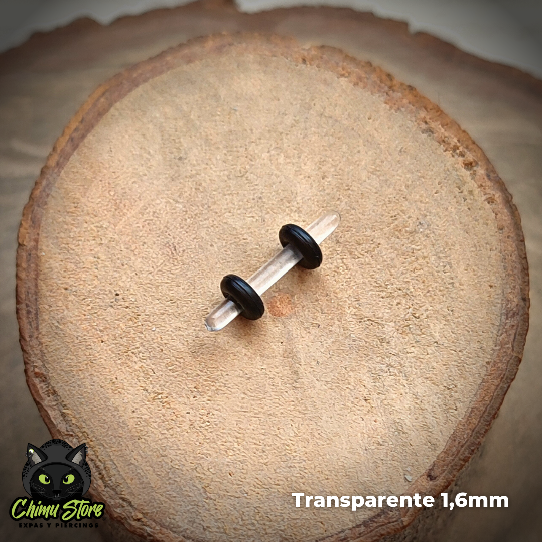 Expansiones Acrílico - Transparentes con Gomitas (1,6mm a 10mm)