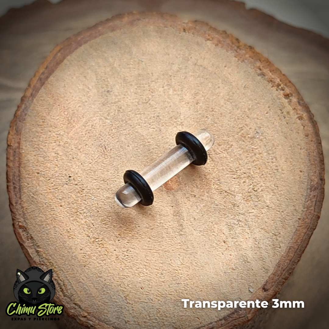 Expansiones Acrílico - Transparentes con Gomitas (1,6mm a 10mm)
