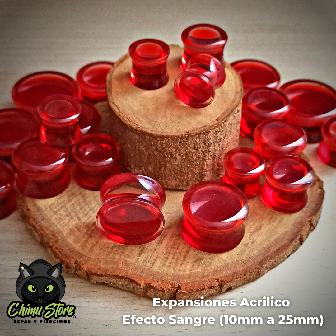Expansiones Acrílico - Tapón Efecto Sangre Liquida (10mm a 25mm)