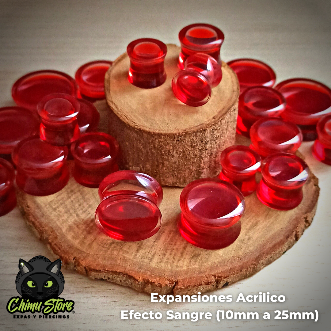 Expansiones Acrílico Tapón Efecto Sangre Liquida (10mm a 25mm)