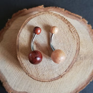Navel de Ombligo Acero Inoxidable - Madera (1,6mm;10;5mm) (14G)