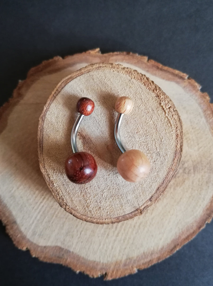 Navel de Ombligo Acero Inoxidable - Madera (1,6mm;10;5mm) (14G)