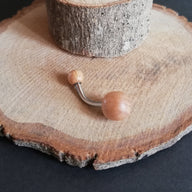 Navel de Ombligo Acero Inoxidable - Madera (1,6mm;10;5mm) (14G)