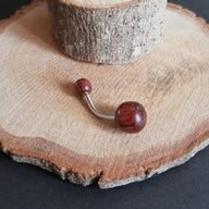 Navel de Ombligo Acero Inoxidable - Madera (1,6mm;10;5mm) (14G)