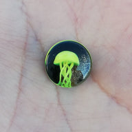 Expansion Pyrex - Medusa Amarilla Fondo Negro Burbujas Doradas (8mm a 16mm)
