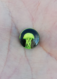 Expansion Pyrex - Medusa Amarilla Fondo Negro Burbujas Doradas (8mm a 16mm)
