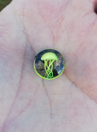 Expansion Pyrex - Medusa Amarilla Fondo Negro Burbujas Doradas (8mm a 16mm)