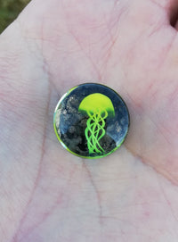 Expansion Pyrex - Medusa Amarilla Fondo Negro Burbujas Doradas (8mm a 16mm)