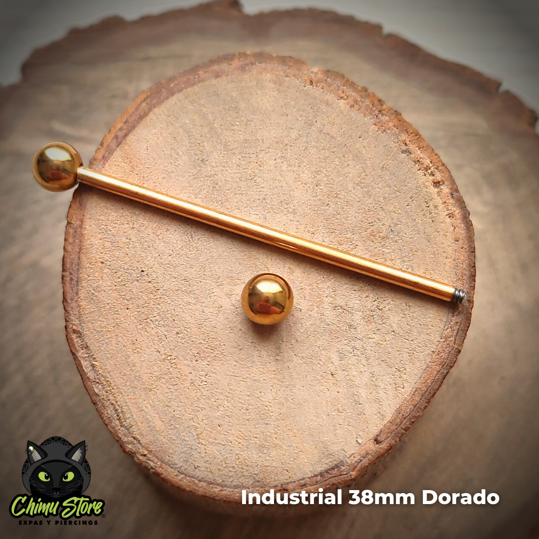 Industrial Barbell Titanio G23 - Bolitas (1,6mm;38mm;5x5) (14G)