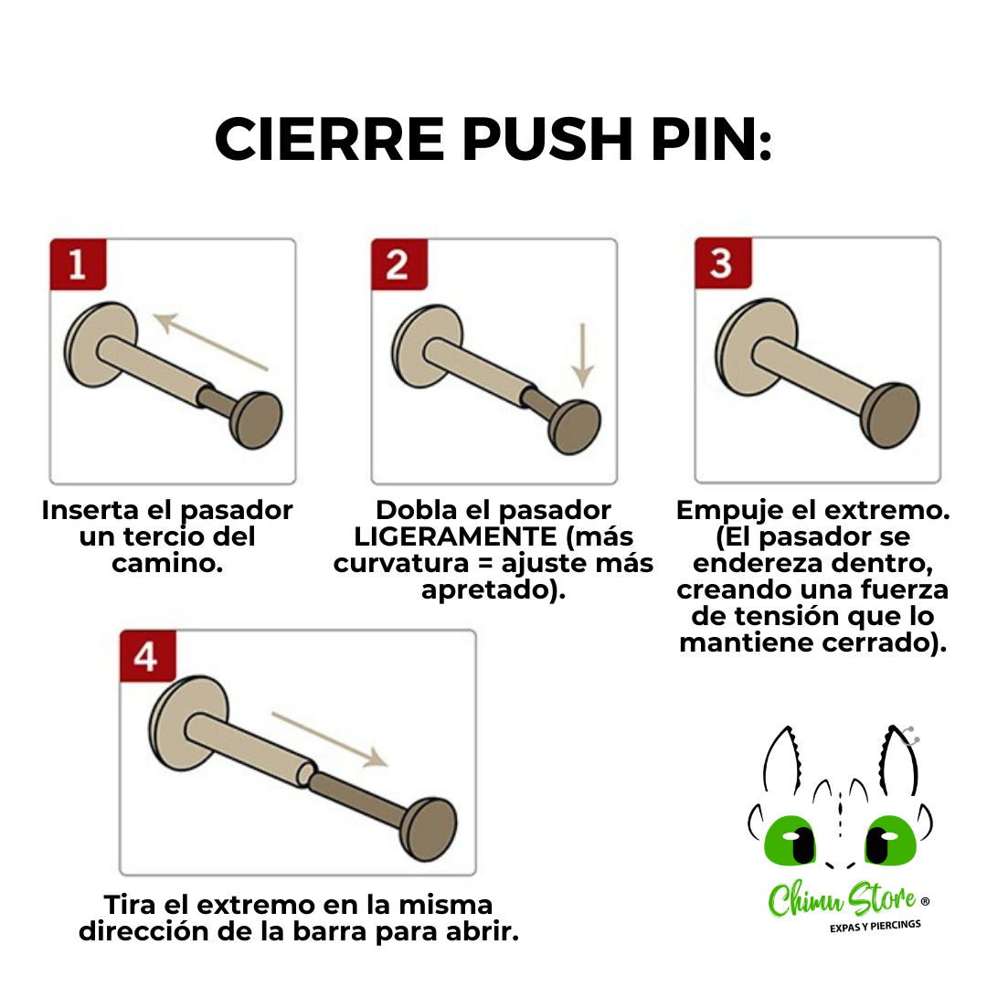 Nostril Push Pin Colita Titanio ASTM F-136 - Figuras (0,8mm) (20G)