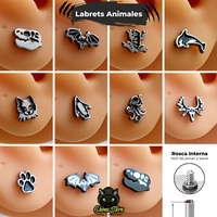 Labret Rosca Interna Acero Inoxidable - Animales (1,2mm;8mm) (16G)