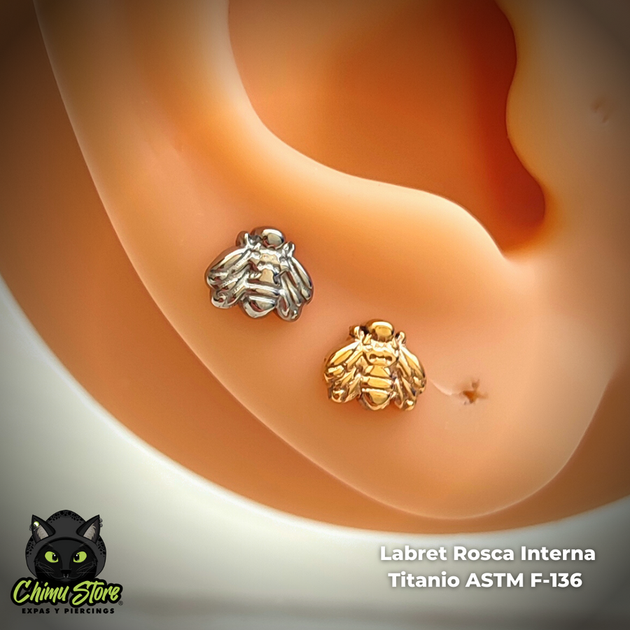 Labret Titanio ASTM F-136 - Abeja (1,2mm;8mm) (16G)