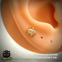 Labret Titanio ASTM F-136 - Abeja (1,2mm;8mm) (16G)