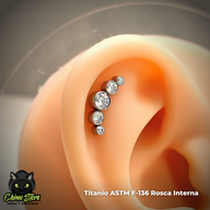 REP Labret Titanio ASTM F-136 - Cluster 5 Zirconias (1,2mm;8mm) (16G)