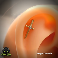 REP Labret Titanio ASTM F-136 - Daga con Zirconia (1,2mm;8mm) (16G)