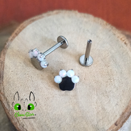 Labret Titanio ASTM F-136 - Patita Piedras (1,2mm;8mm) (16G)