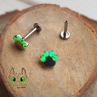 Labret Titanio ASTM F-136 - Patita Piedras (1,2mm;8mm) (16G)
