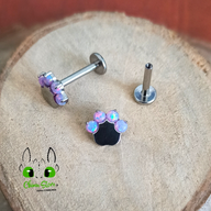 Labret Titanio ASTM F-136 - Patita Piedras (1,2mm;8mm) (16G)