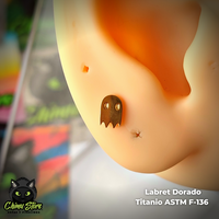 Labret Rosca Interna Titanio ASTM F-136 - Fantasma (1,2mm;8mm) (16G)