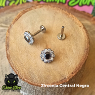 Labret Titanio ASTM F-136 - Flor de Zirconias Cubicas (1,2mm;8mm) (16G)