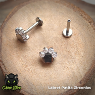 Labret Titanio ASTM F-136 - Patita Piedras (1,2mm;8mm) (16G)