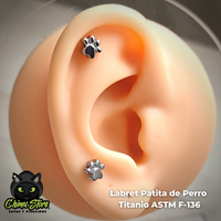 NEW Labret Titanio ASTM F-136 - Patita de Perro (1,2mm;8mm) (16G)