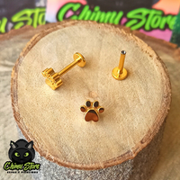 NEW Labret Titanio ASTM F-136 - Patita de Perro (1,2mm;8mm) (16G)