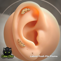 Labret Rosca Interna Titanio ASTM F-136 - Pluma (1,2mm;8mm) (16G)