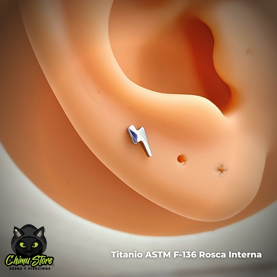 Labret Titanio ASTM F-136 - Rayito (1,2mm;8mm) (16G)