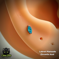 Labret Titanio ASTM F-136 - Zirconia Forma Diamante (1,2mm;8mm) (16G)
