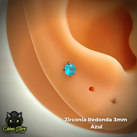 REP Labret Titanio ASTM F-136 - Zirconia Cubica Redonda (1,2mm;8mm) (16G)