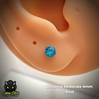Labret Titanio ASTM F-136 - Prong Set Zirconia (1,2mm;8mm) (16G)