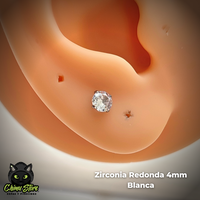 Labret Titanio ASTM F-136 - Prong Set Zirconia (1,2mm;8mm) (16G)