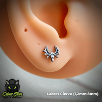 Labret Rosca Interna Acero Inoxidable - Animales (1,2mm;8mm) (16G)