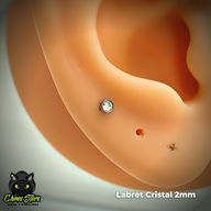 REP Labret Titanio G23 - Cristales Blancos (1,2mm;8mm) (16G)