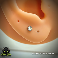 REP Labret Titanio G23 - Cristales Blancos (1,2mm;8mm) (16G)