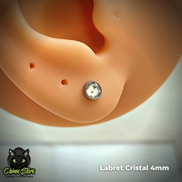 NEW Labret Titanio G23 - Cristales Blancos (1,2mm;8mm) (16G)