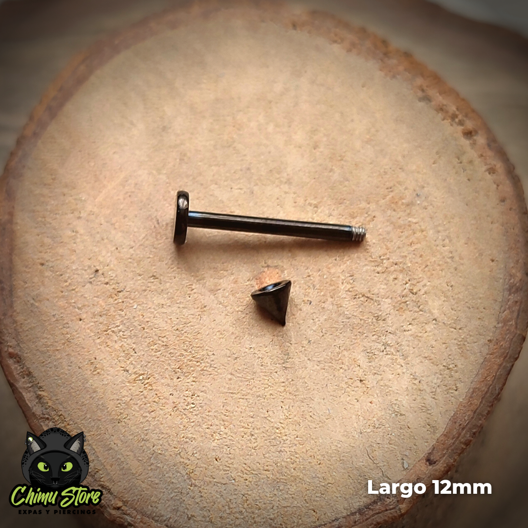 REP Labret Negro Titanio G23 - Puntas 3mm (4 Largos de Barra) (1,2mm) (16G)