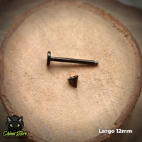 REP Labret Negro Titanio G23 - Puntas 3mm (4 Largos de Barra) (1,2mm) (16G)