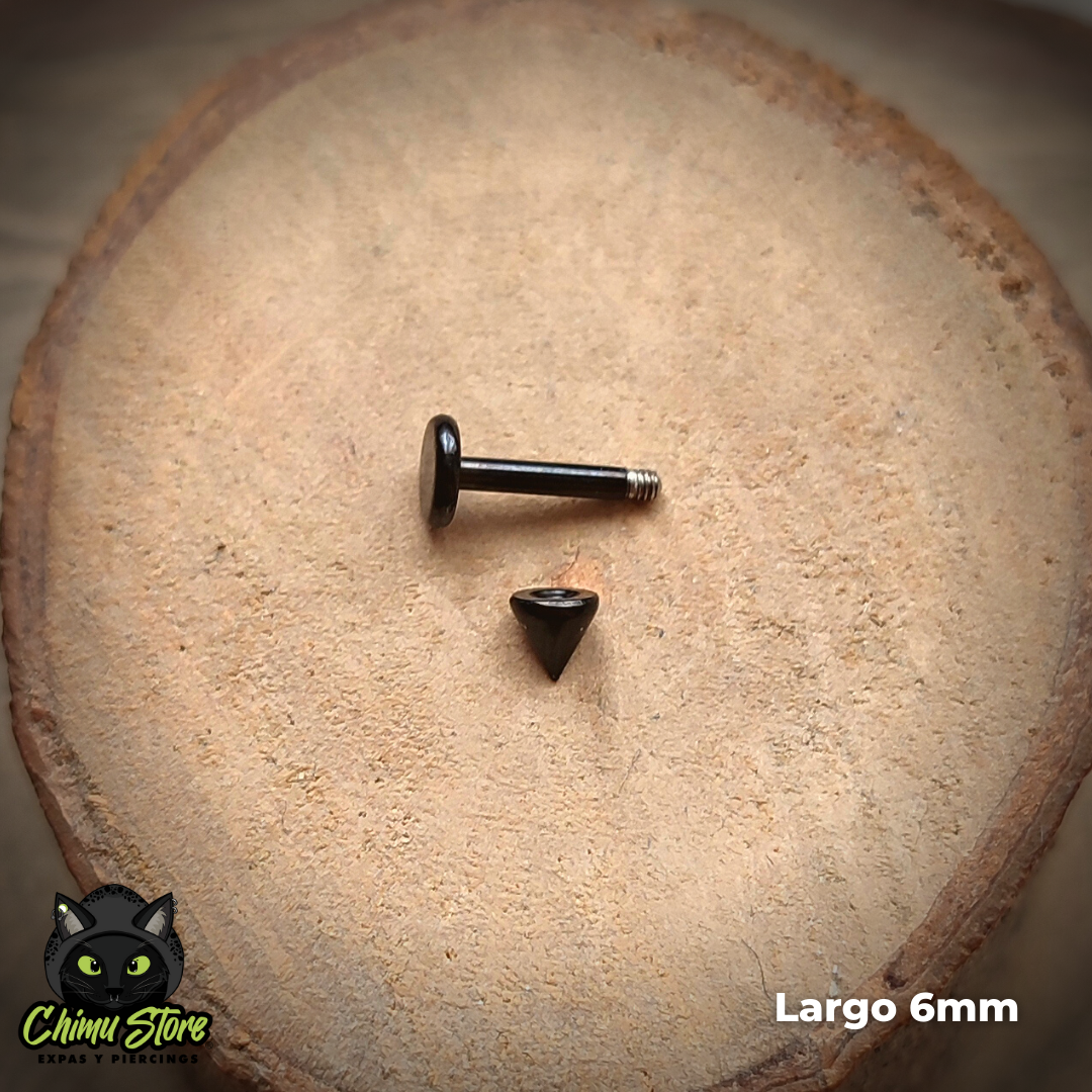 REP Labret Negro Titanio G23 - Puntas 3mm (4 Largos de Barra) (1,2mm) (16G)