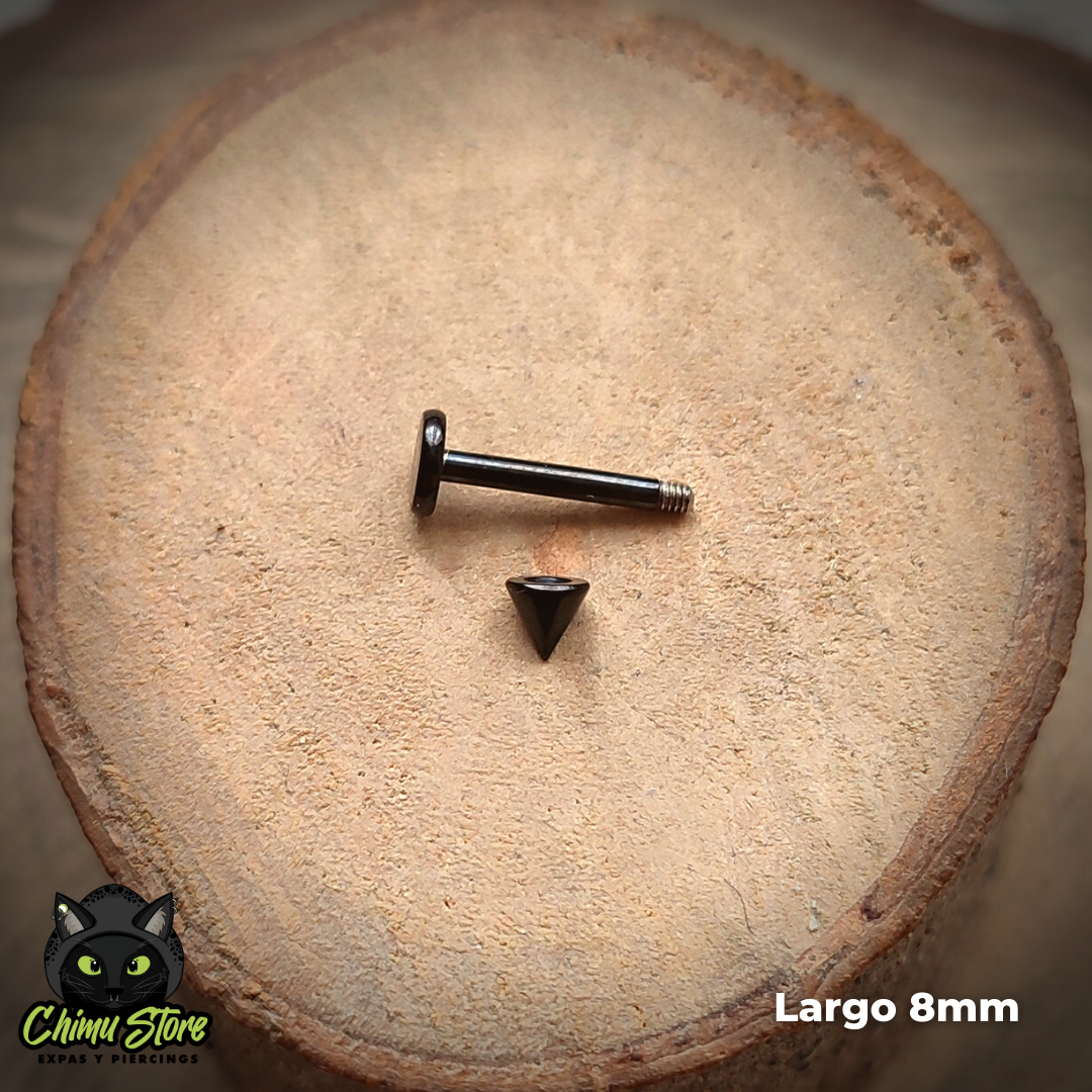 REP Labret Negro Titanio G23 - Puntas 3mm (4 Largos de Barra) (1,2mm) (16G)