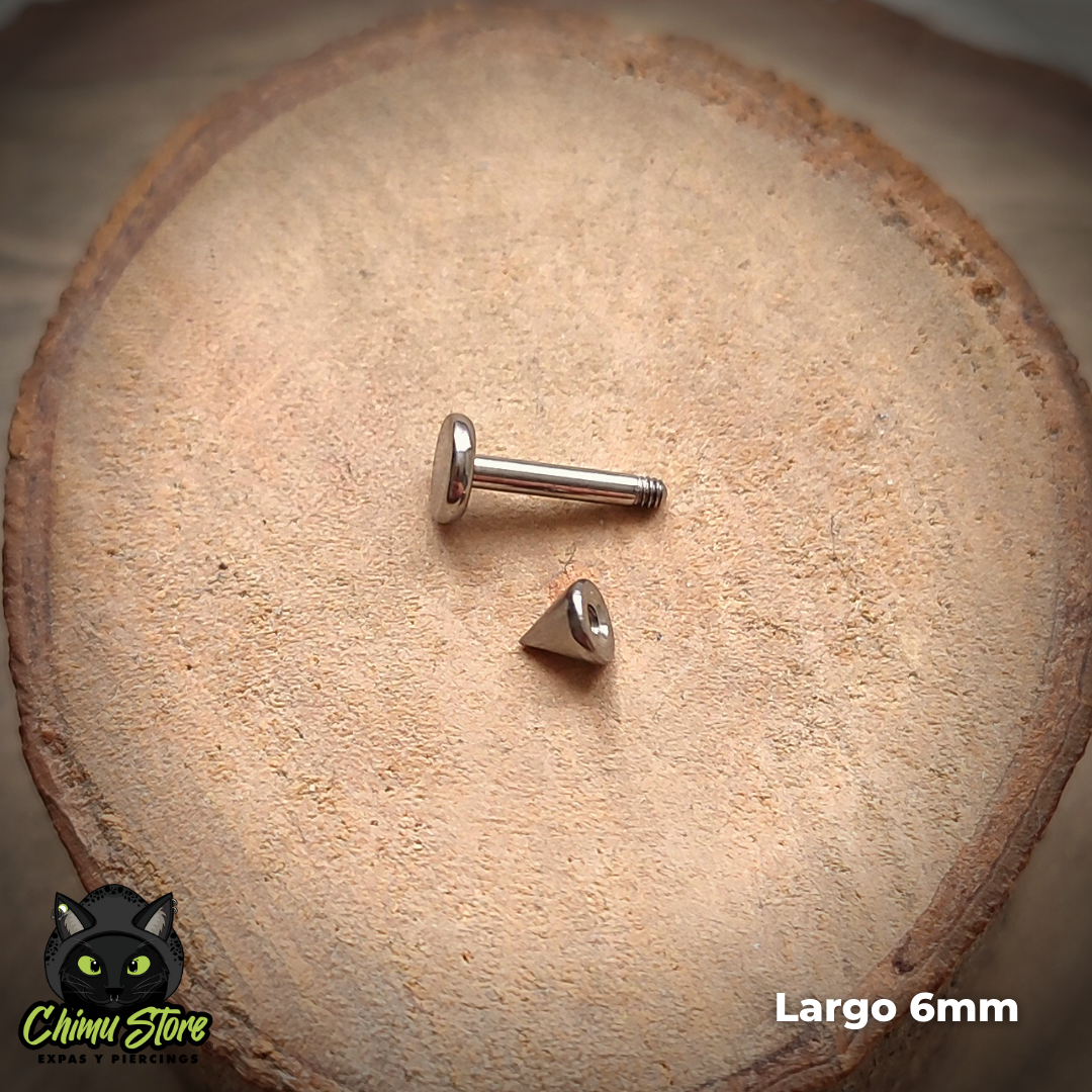 REP Labret Titanio G23 - Plateado Puntas 3mm (1,2mm) (16G)