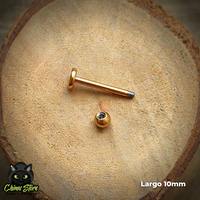 Labret Dorado Titanio G23 - Bolitas 3mm (5 Largos de Barra) (1,2mm) (16G)