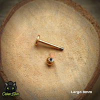 Labret Dorado Titanio G23 - Bolitas 3mm (5 Largos de Barra) (1,2mm) (16G)
