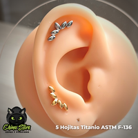 NEW Labret Titanio ASTM F-136 - 5 Hojitas (1,2mm;8mm) (16G)