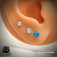 Labret Titanio ASTM F-136 - Prong Set Zirconia (1,2mm;8mm) (16G)
