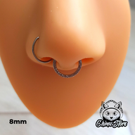 Argolla Clicker Titanio ASTM F-136 - Grabado Frontal (1,2mm) (16G)