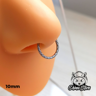 Argolla Clicker Titanio ASTM F-136 - Grabado Frontal (1,2mm) (16G)
