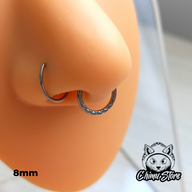 Argolla Clicker Titanio ASTM F-136 - Grabado Frontal (1,2mm) (16G)