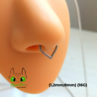 Septum Clicker Titanio ASTM F-136 - En Punta (1,2mm;8mm) (16G)